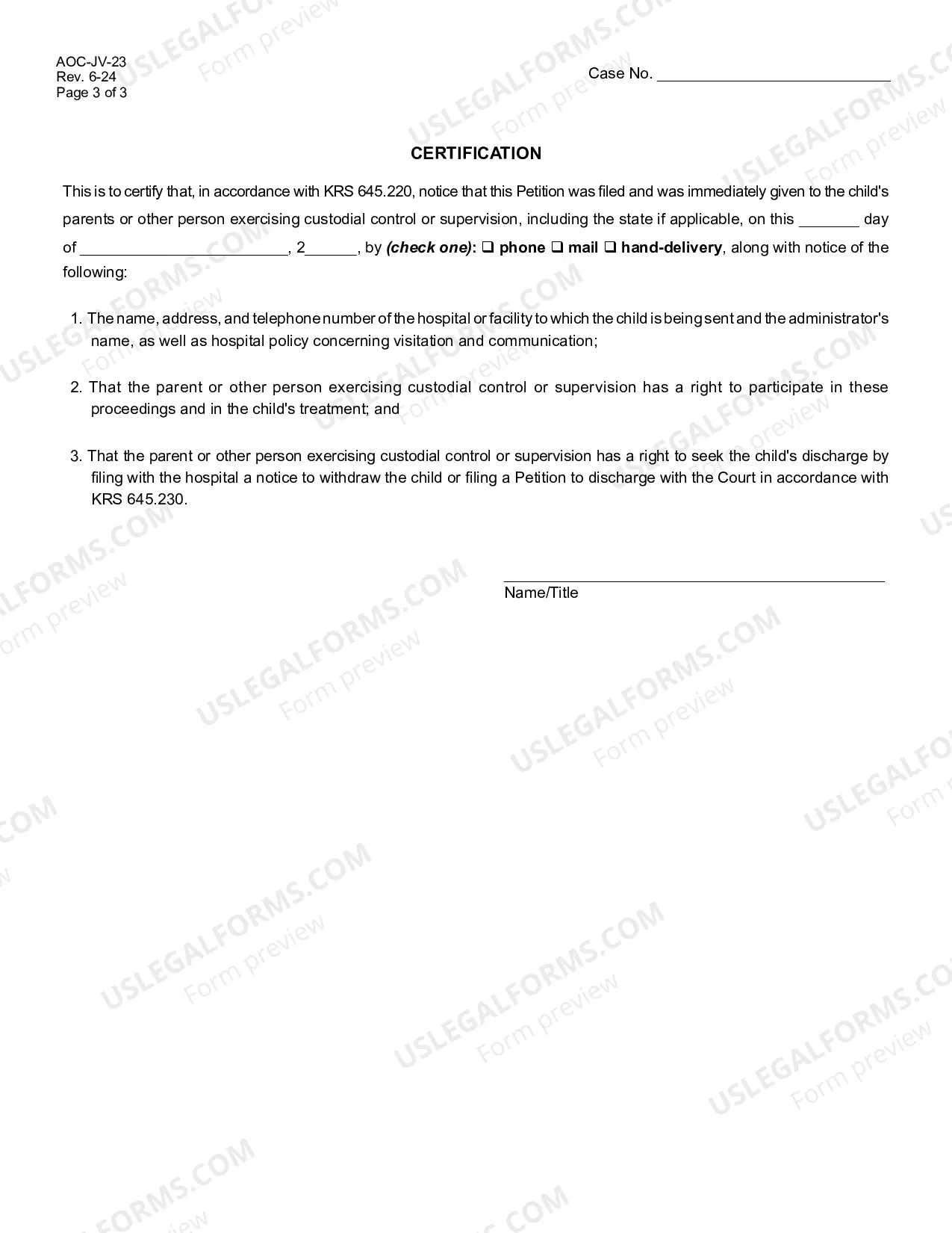 Preview Verified Petition for Involuntary Hospitalization