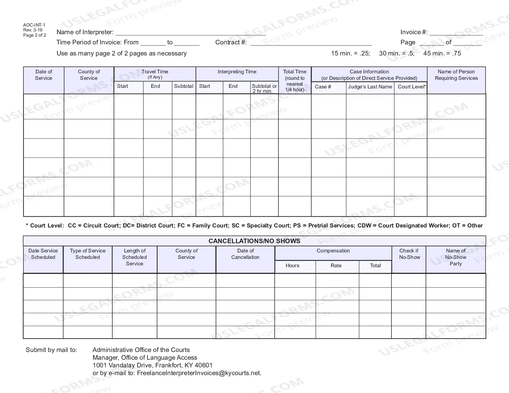 Preview Statement for Interpreting Services