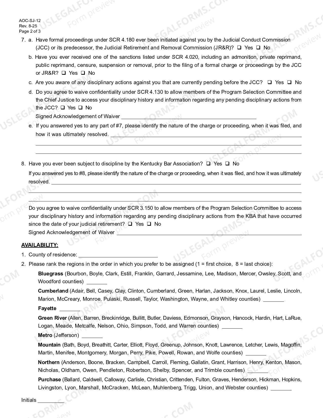 Preview Application for the Retired Judges Program