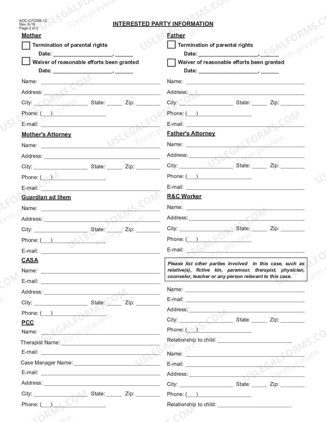 Preview Citizen Foster Care Review Board Case Selection for Interested Party Review