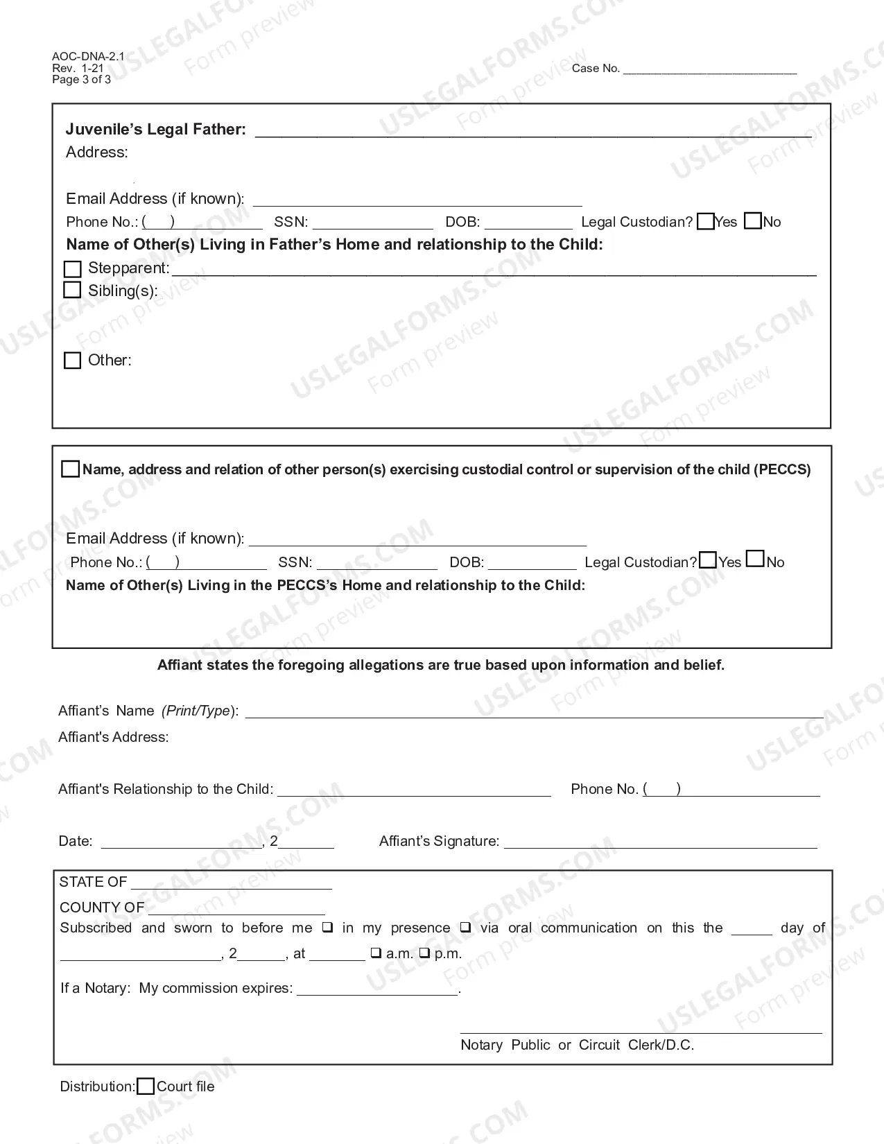 Preview Emergency Custody Order Affidavit
