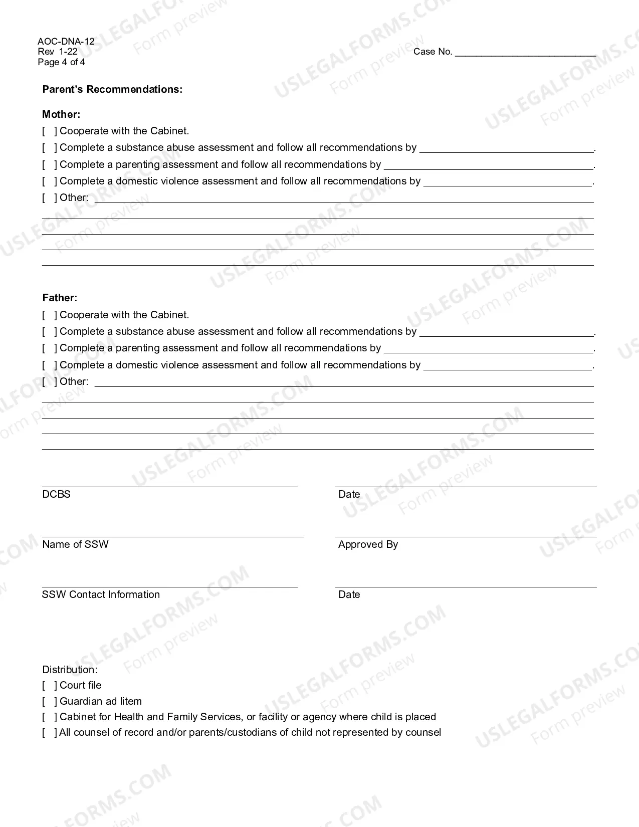 Preview Dependency-Neglect or Abuse Dispositional Report
