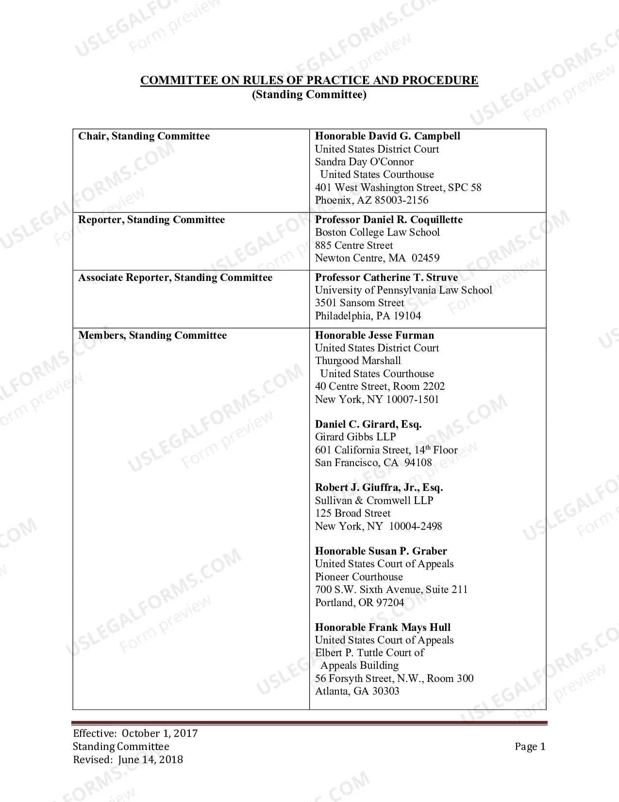 Preview Committee Membership Selection