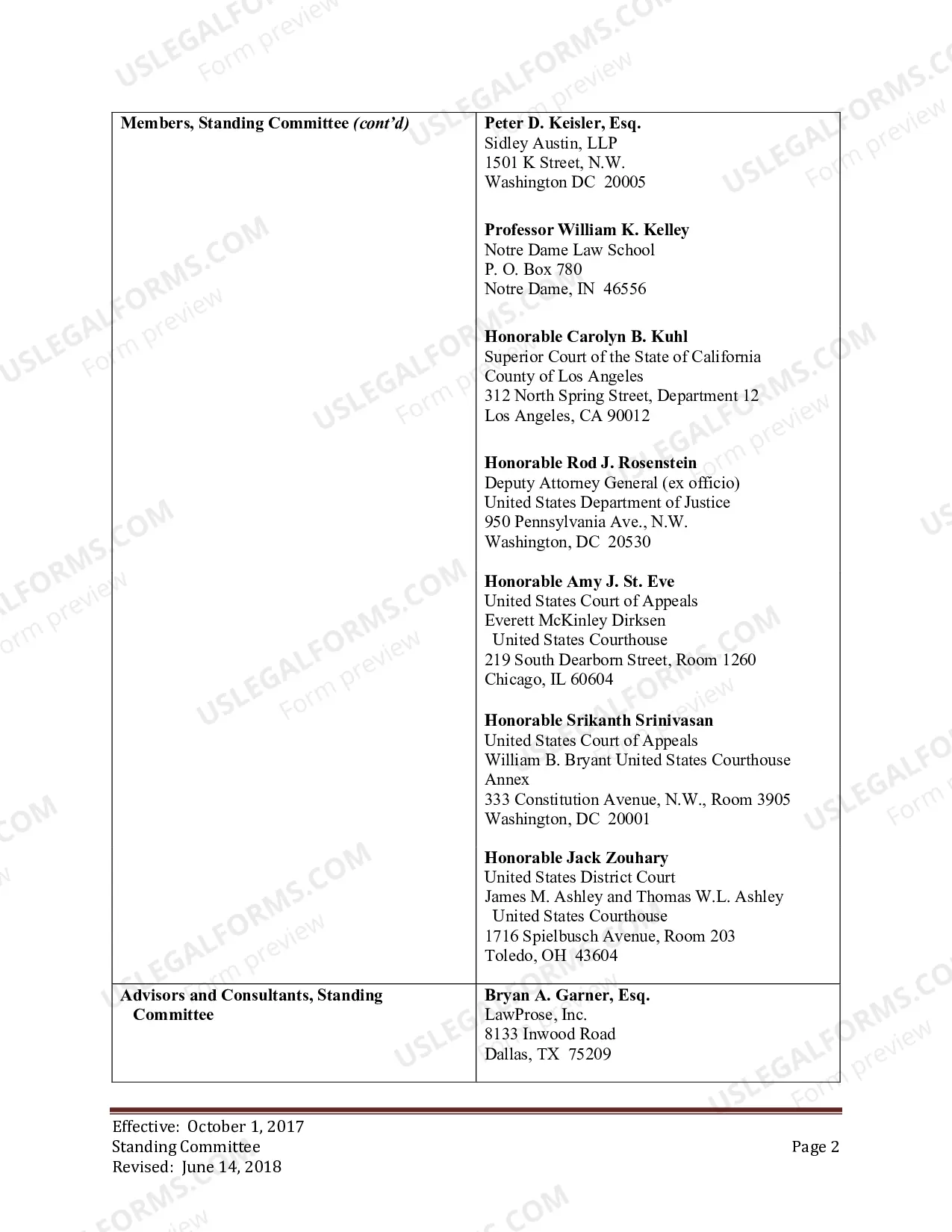 Preview Committee Membership Selection