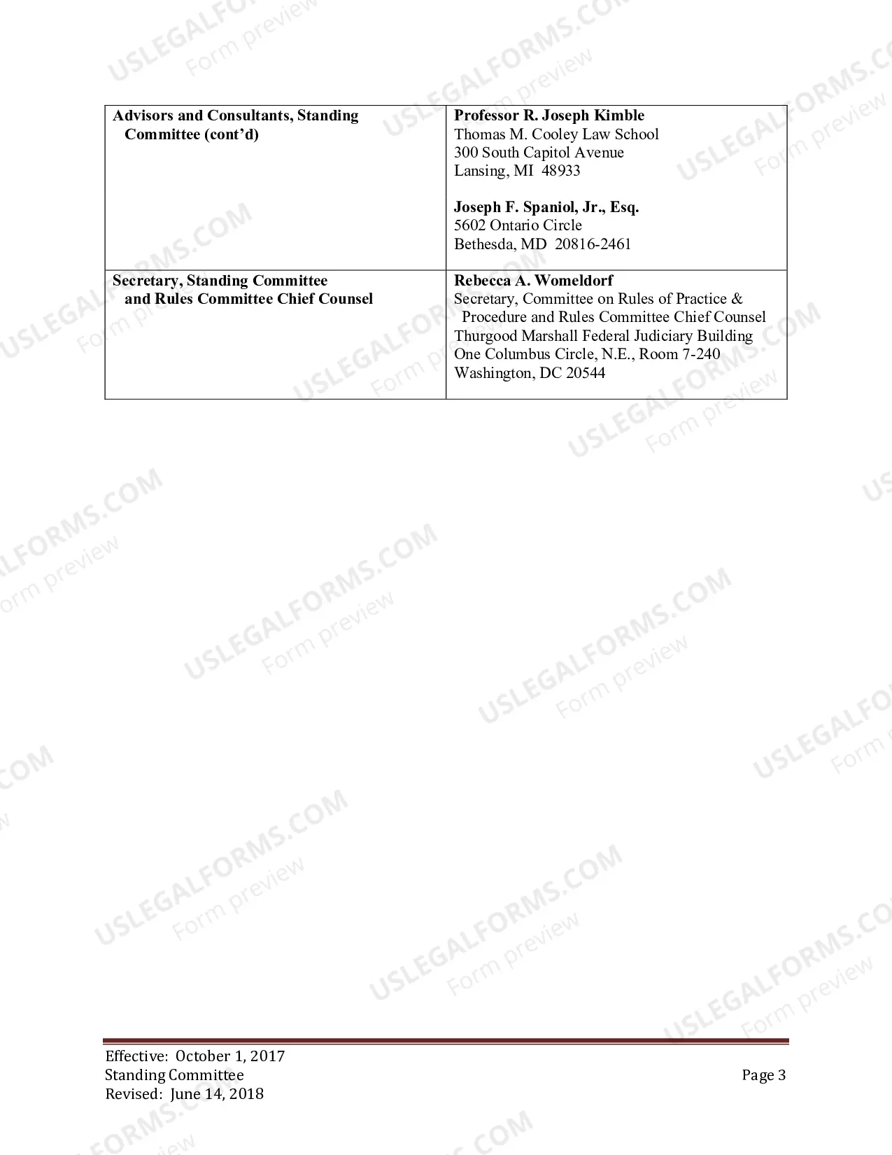 Preview Committee Membership Selection