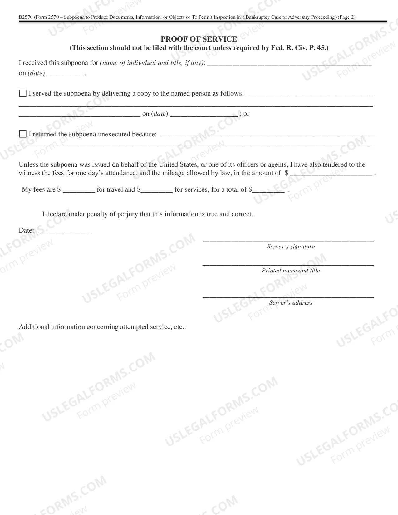 Preview Subpoena to Produce Documents, Information, or Objects or to Permit Inspection of Premises ina Bankruptcy Case (or Adversary Proceeding)