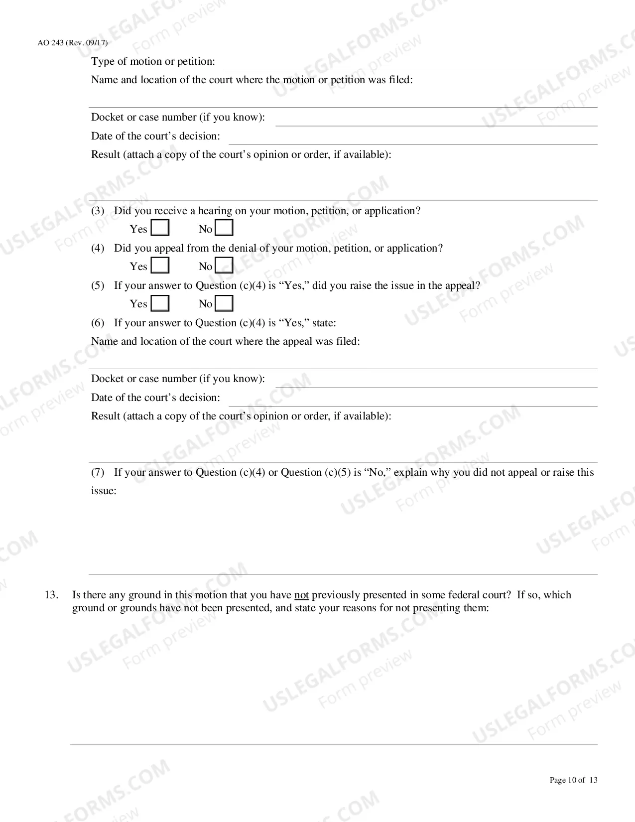 Preview Motion to Vacate-Set Aside Sentence (Motion Under 28 U.S.C. 2255)