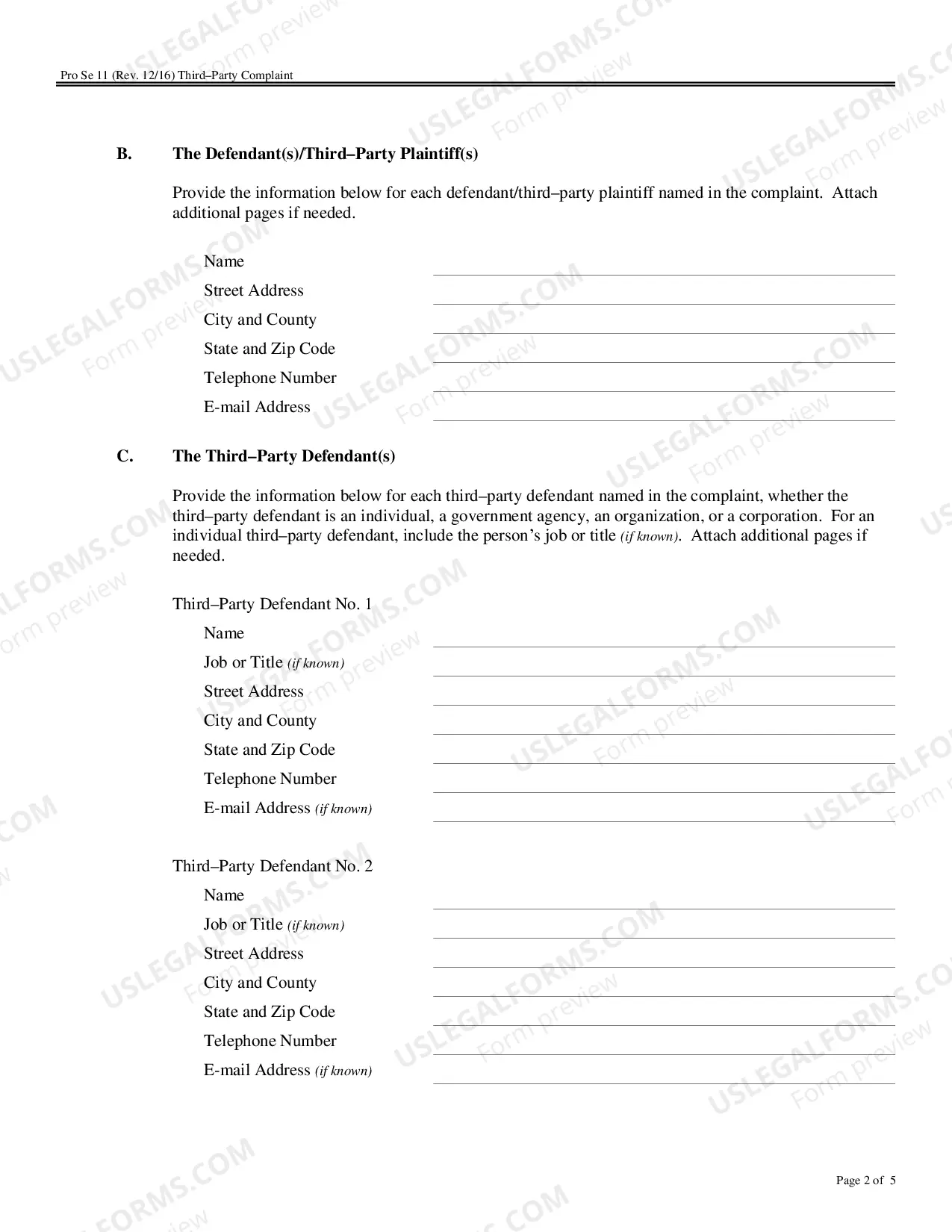 Preview Third Party Complaint