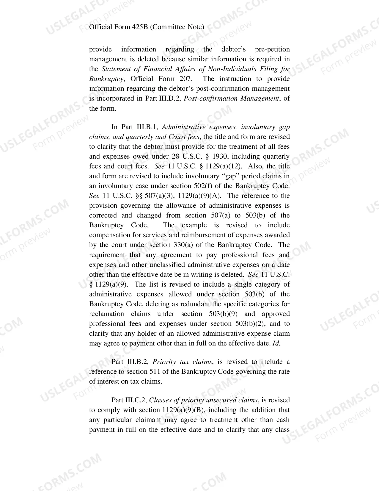 Preview Disclosure Statement for Small Business Under Chapter 11