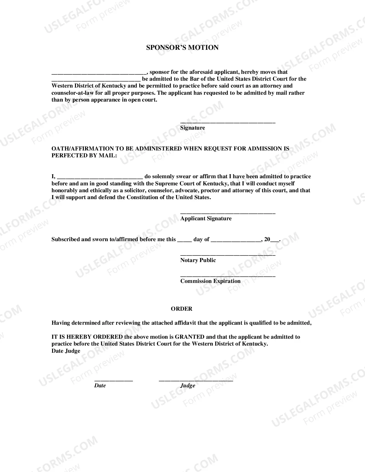 Preview Admission To Practice By Written Motion