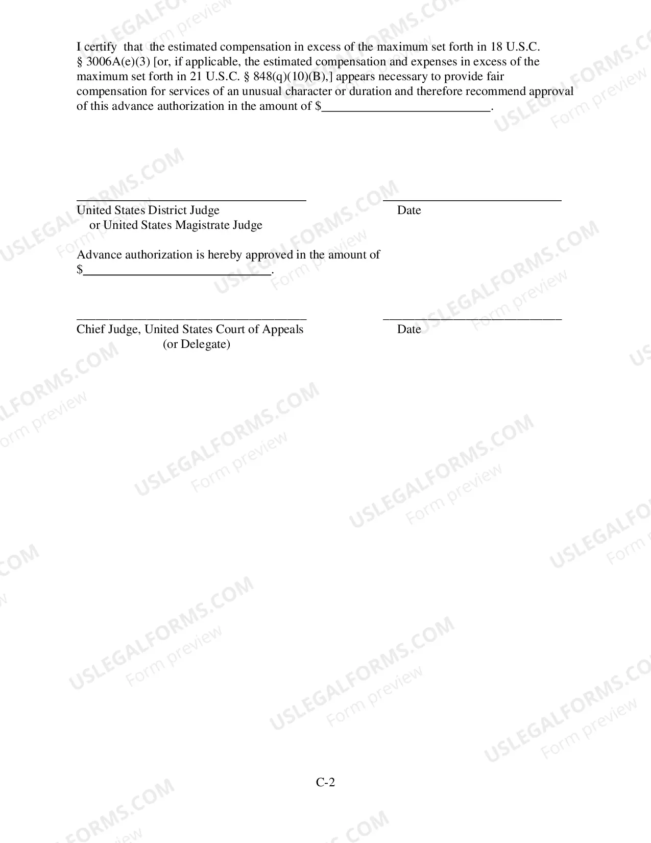 Preview Appendix C Advance Authorization for Investigative, Expert or Other Services