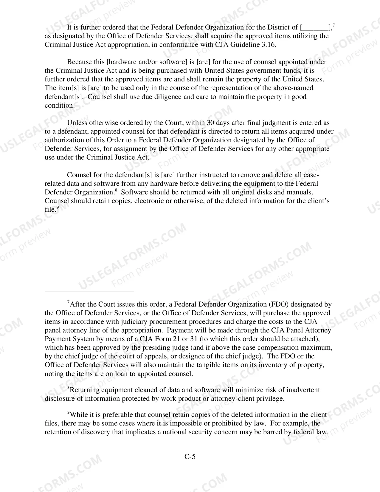 Preview Appendix C Advance Authorization for Investigative, Expert or Other Services