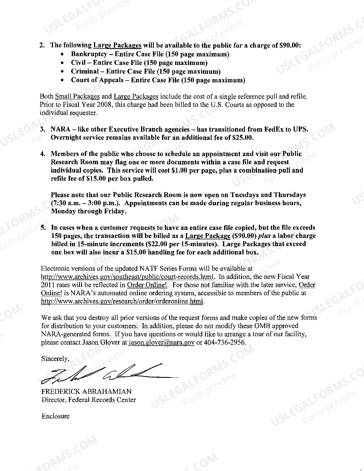 Preview Changes to National Archives' Fee Schedule and Forms