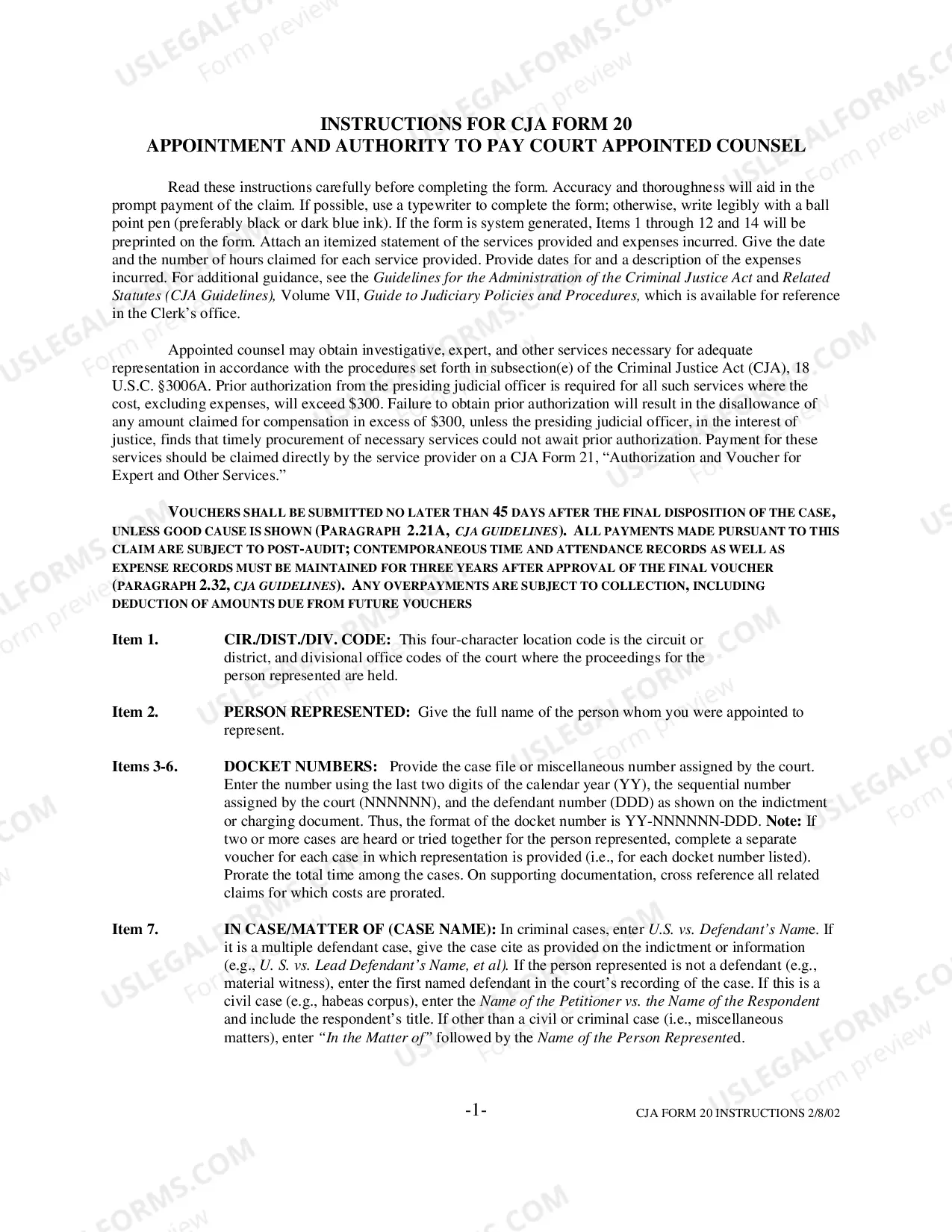 Preview CJA Information Packet