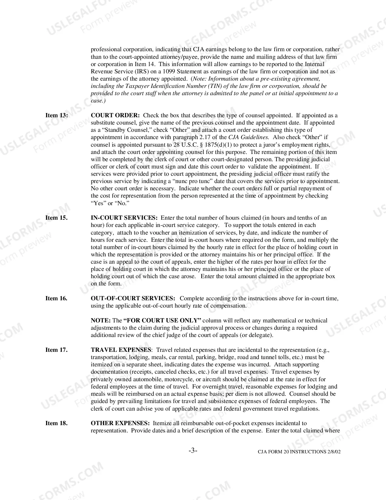 Preview CJA Information Packet