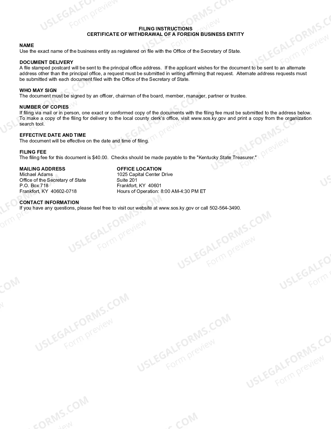 Preview Certificate of Withdrawal (Foreign Business Entity)