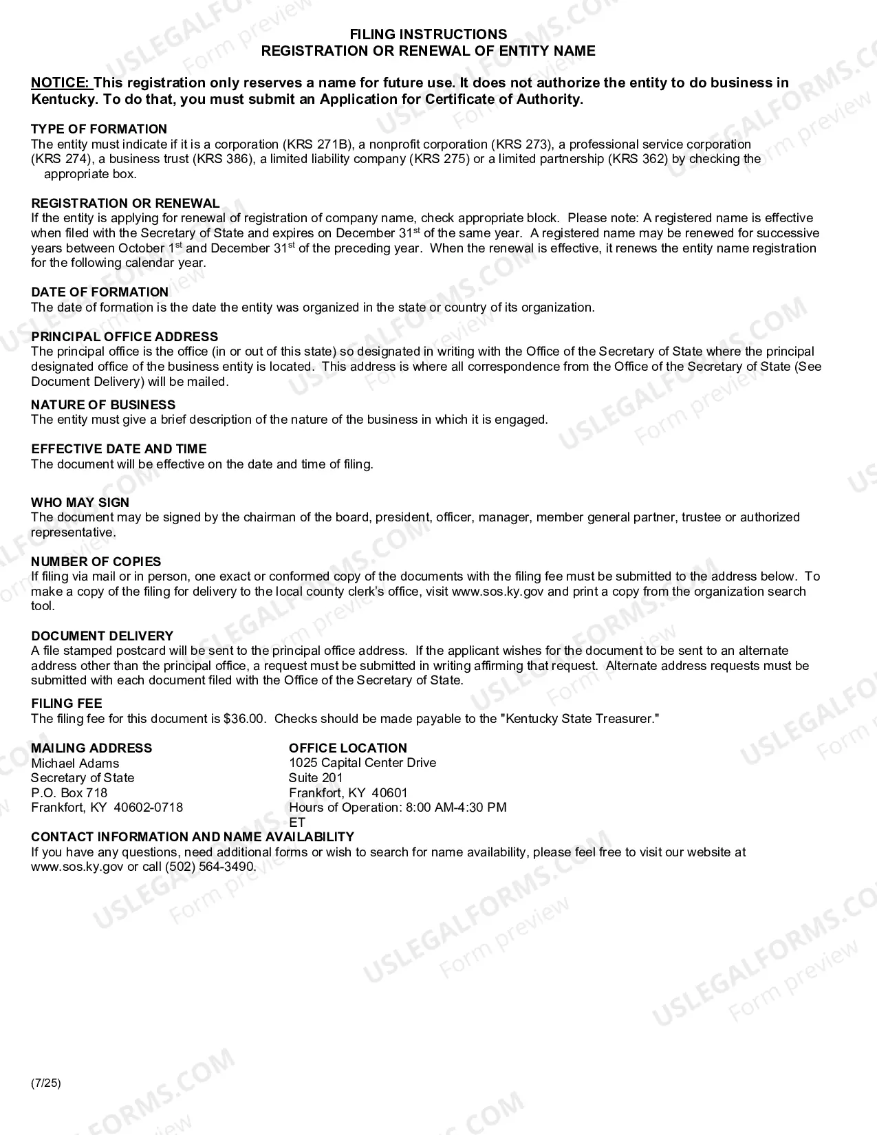 Preview Registration Or Renewal of Entity Name (Foreign Business Entity)