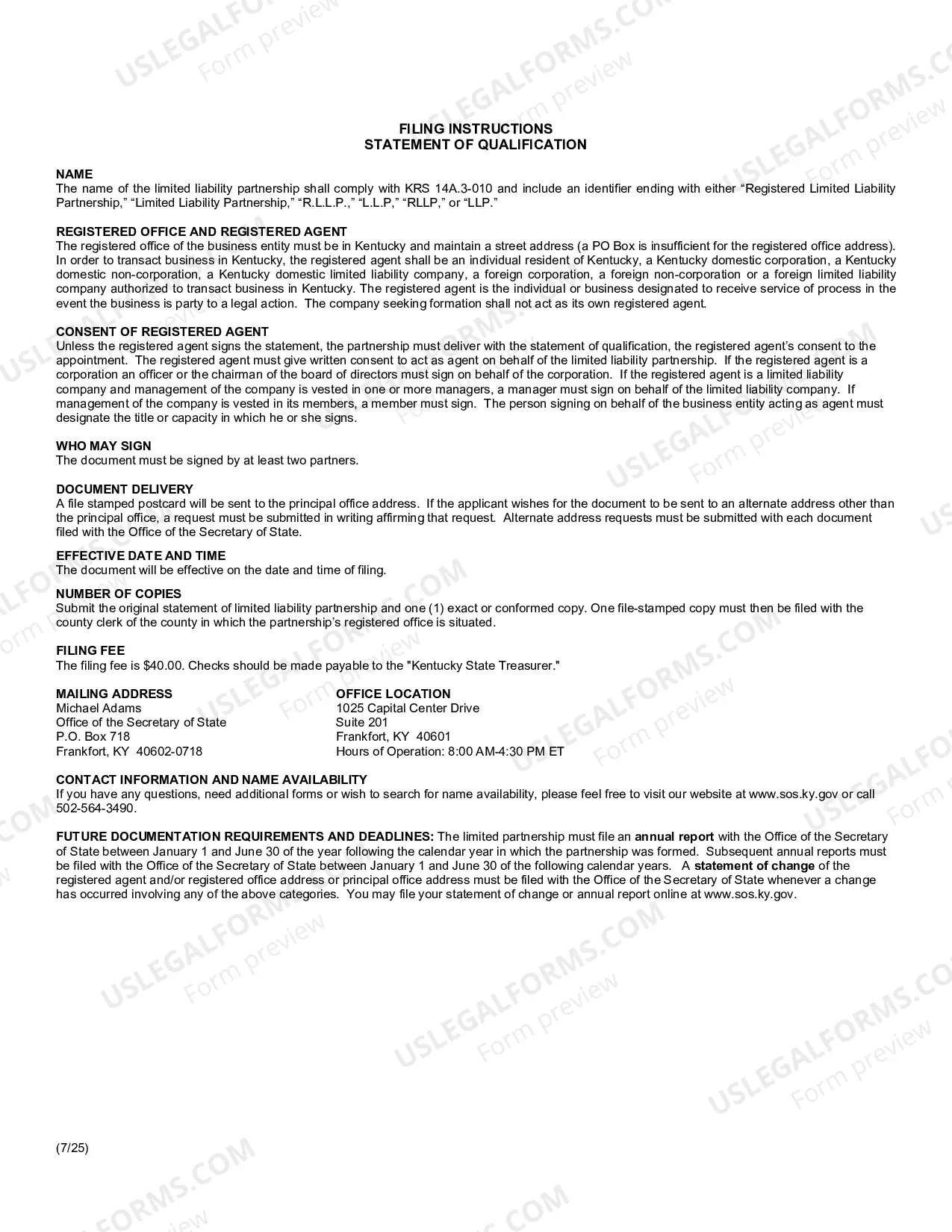 Preview Statement of Qualification