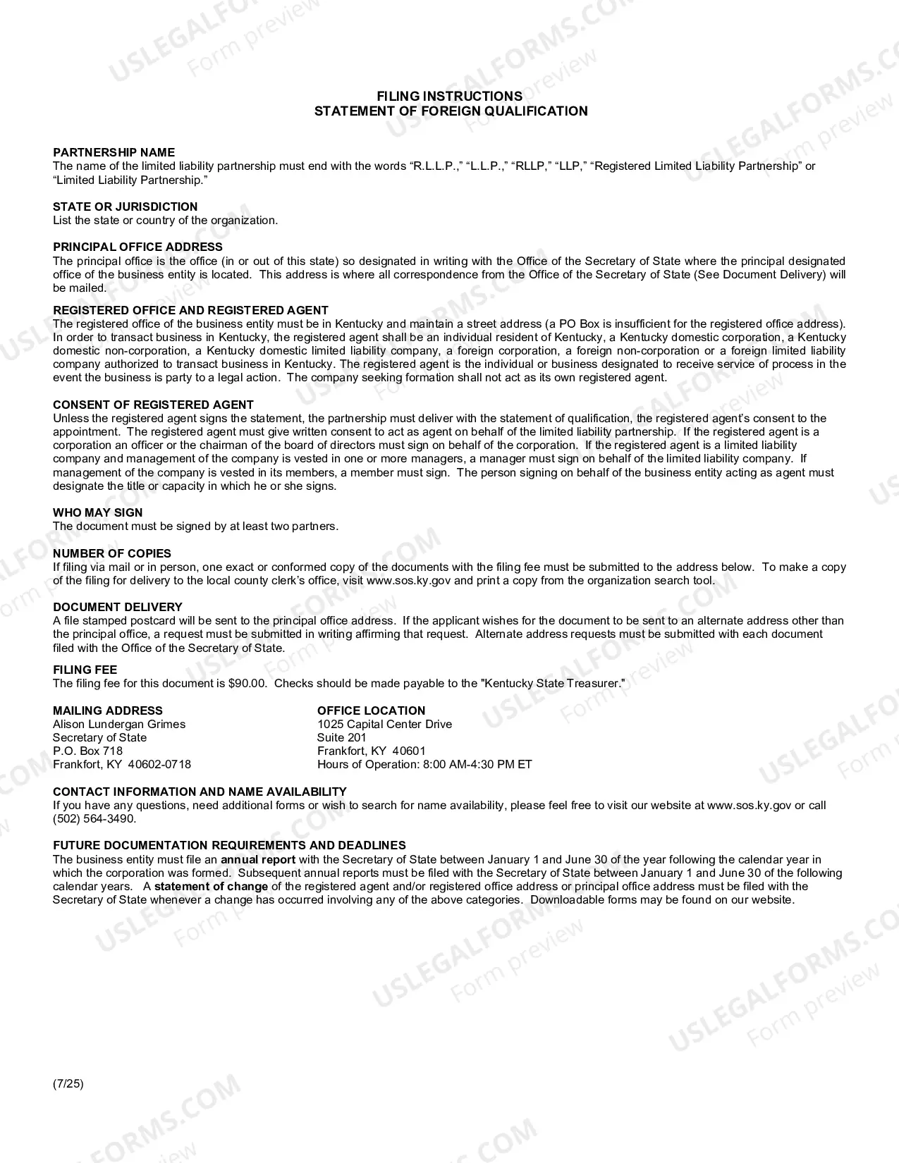 Preview Statement of Foreign Qualification