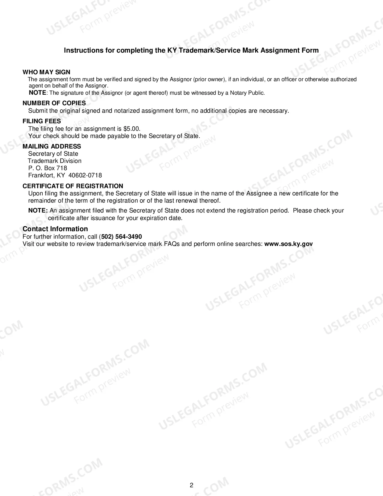 Preview Trademark Or Service Mark Assignment