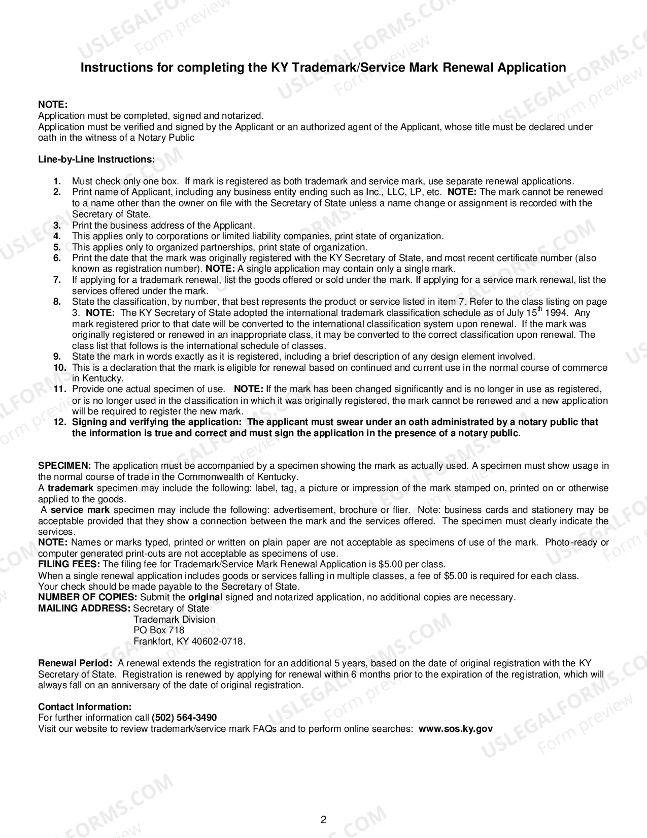 Preview Trademark Or Service Mark Renewal Application