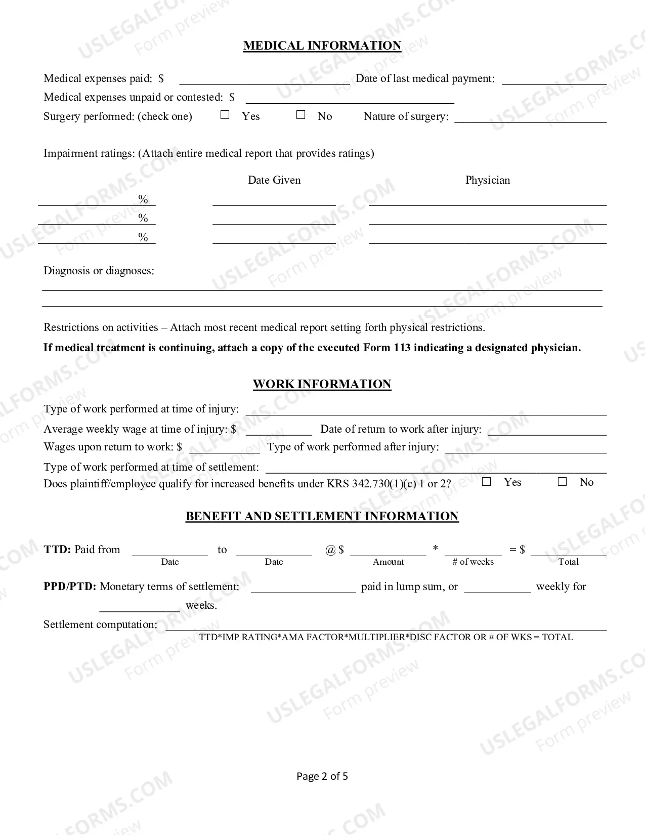 Preview Agreement as to Compensation and Order Approving Settlement - Occupational Disease-Hearing Loss