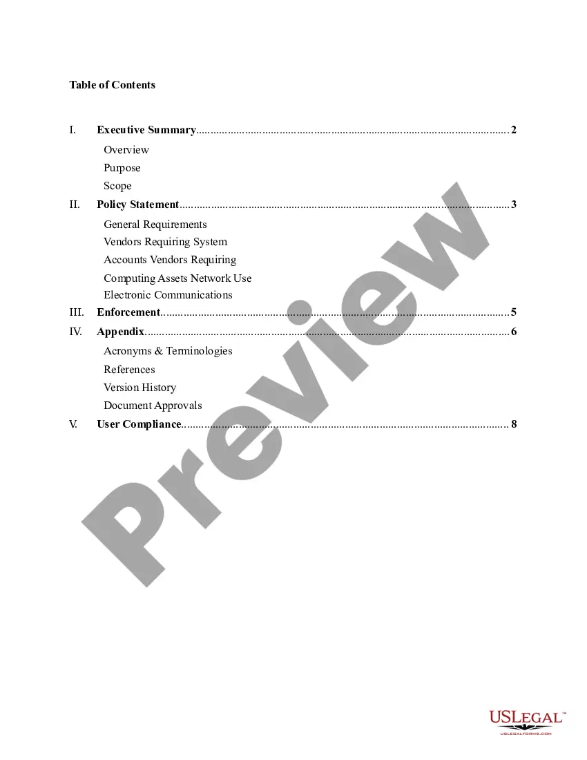 Preview Vendor Acceptable Use Agreement