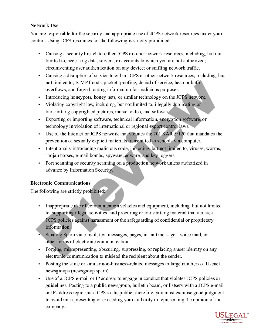 Preview Vendor Acceptable Use Agreement