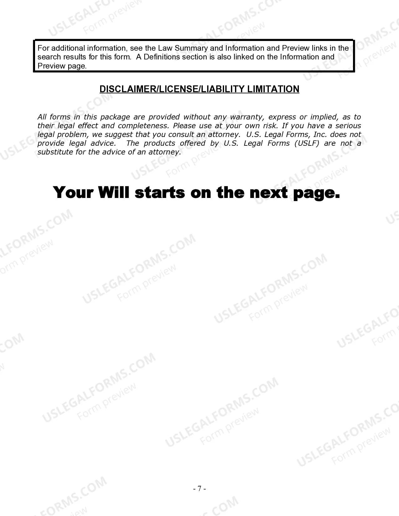 Preview Last Will and Testament for Single Person with No Children