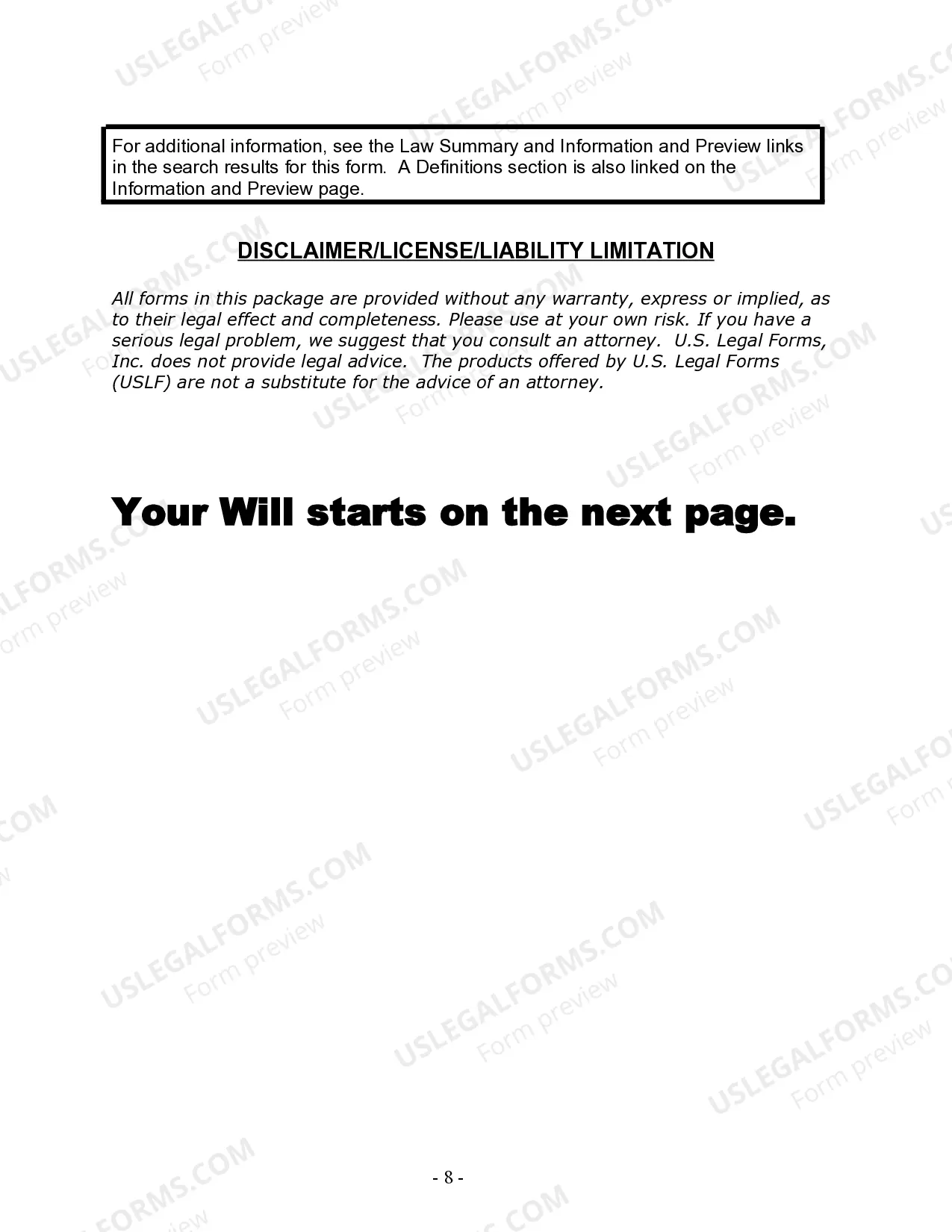 Preview Last Will and Testament for Married person with Minor Children from Prior Marriage