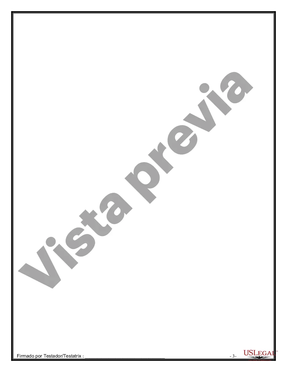 Preview Formulario de última voluntad y testamento legal para una persona casada con hijos adultos de un matrimonio anterior