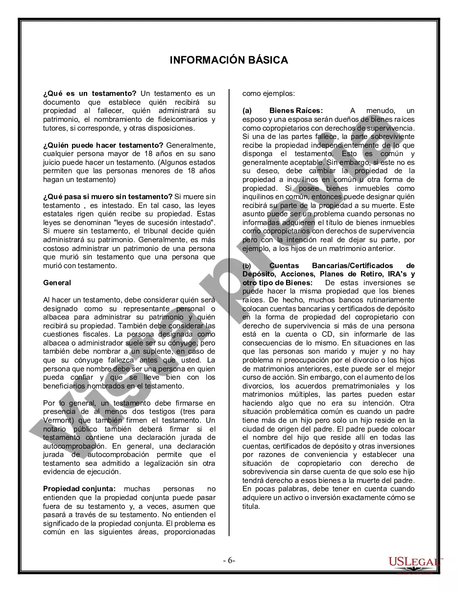 Preview Formulario de última voluntad y testamento legal para una persona casada con hijos adultos de un matrimonio anterior