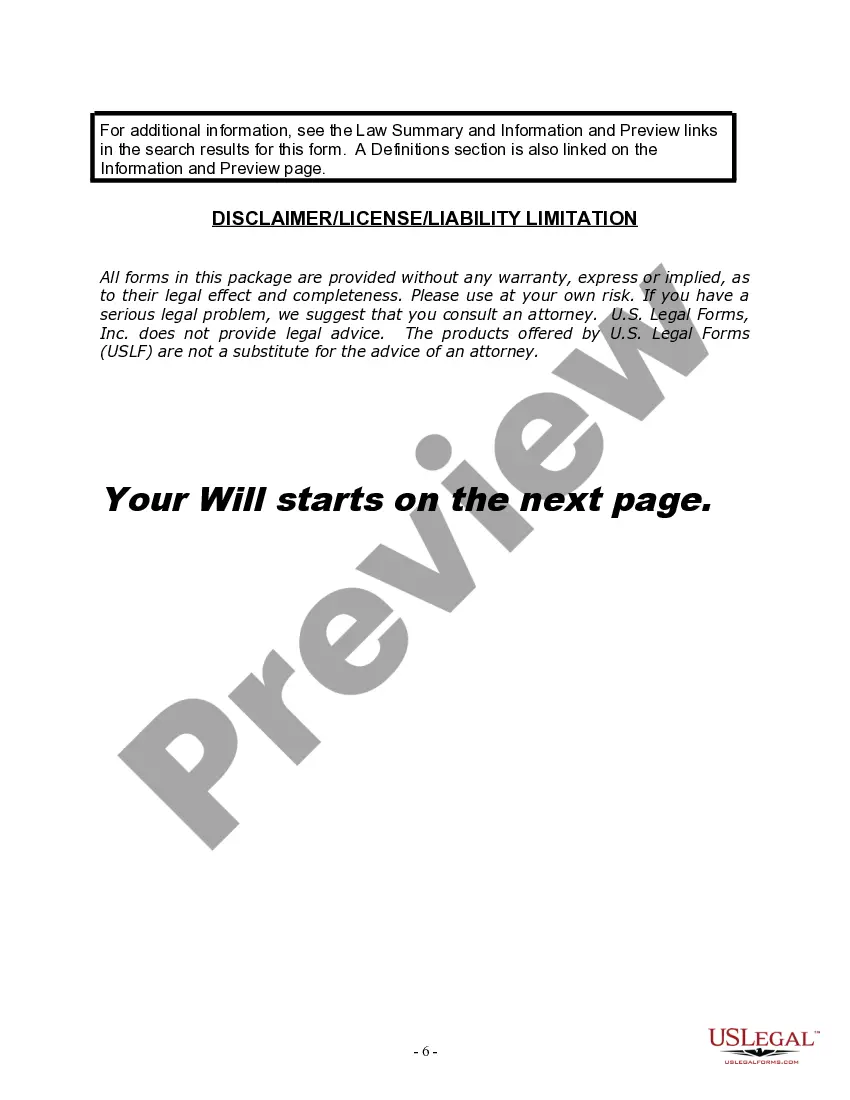 Preview Last Will and Testament for a Married Person with No Children