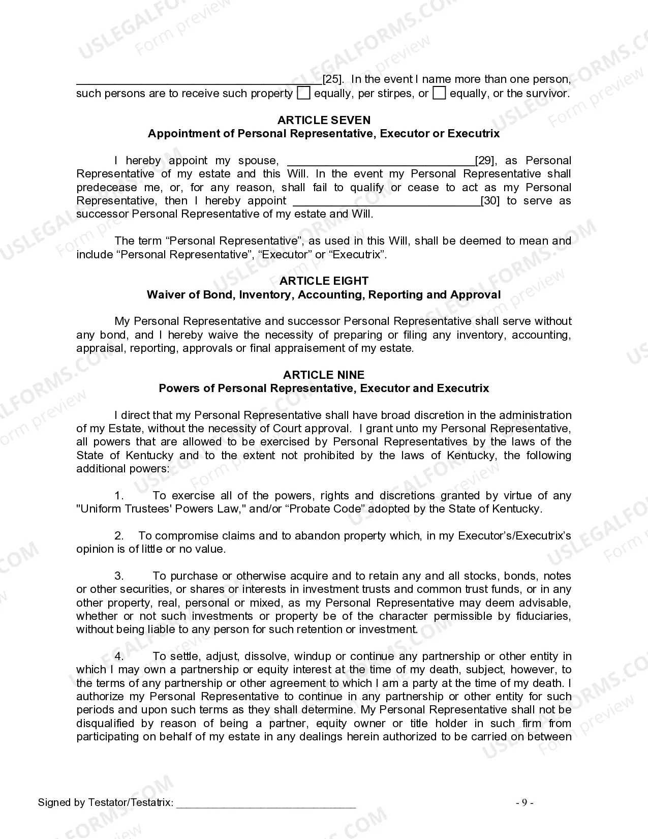 Preview Mutual Wills package with Last Wills and Testaments for Married Couple with No Children