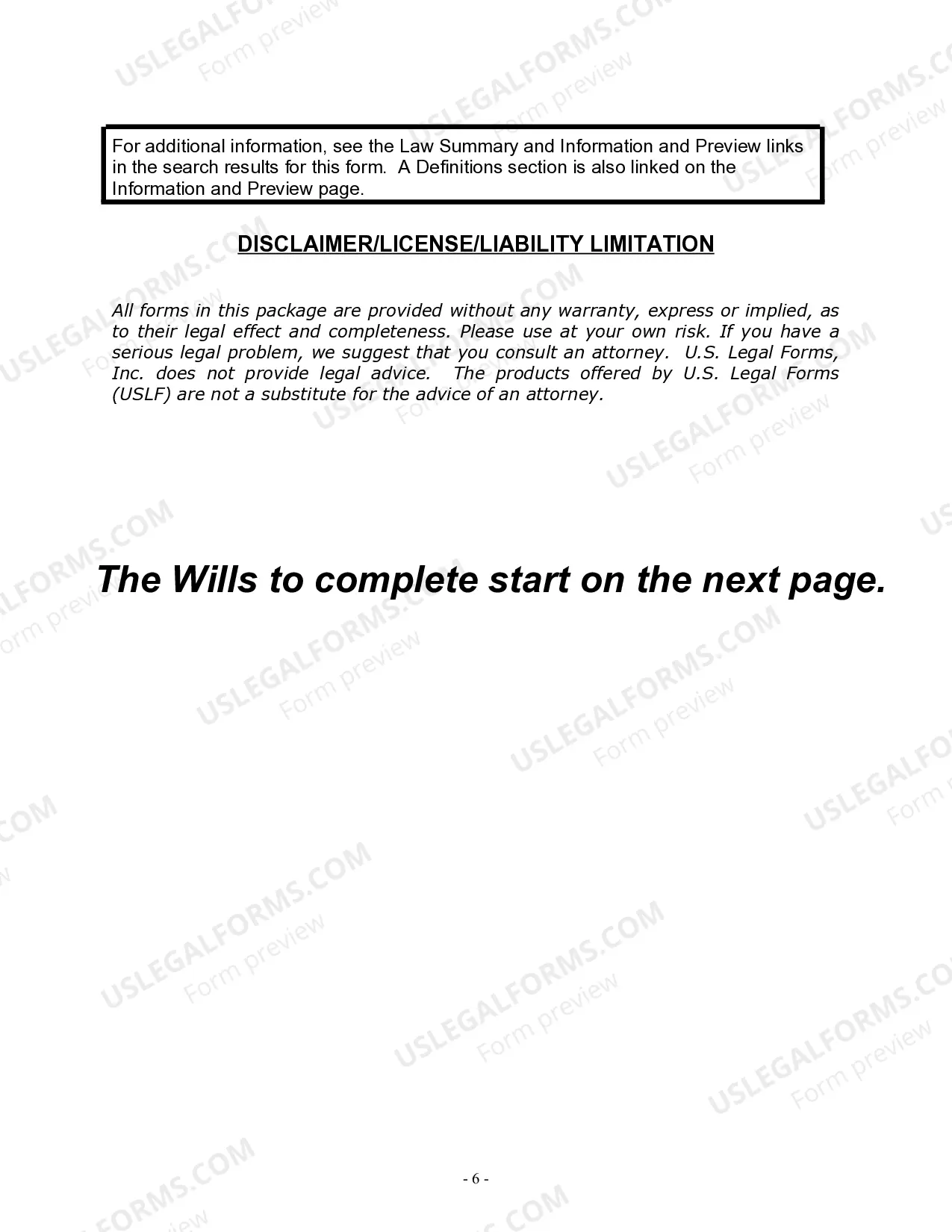Preview Mutual Wills package with Last Wills and Testaments for Married Couple with No Children