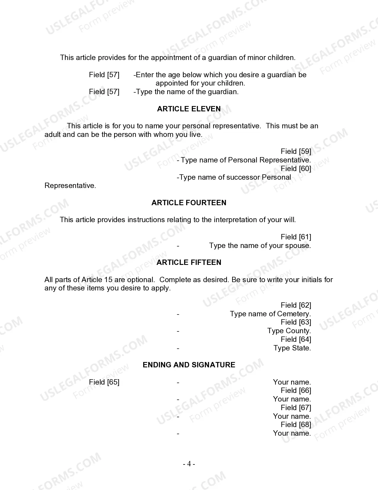 Preview Last Will and Testament for Married Person with Adult and Minor Children from Prior Marriage