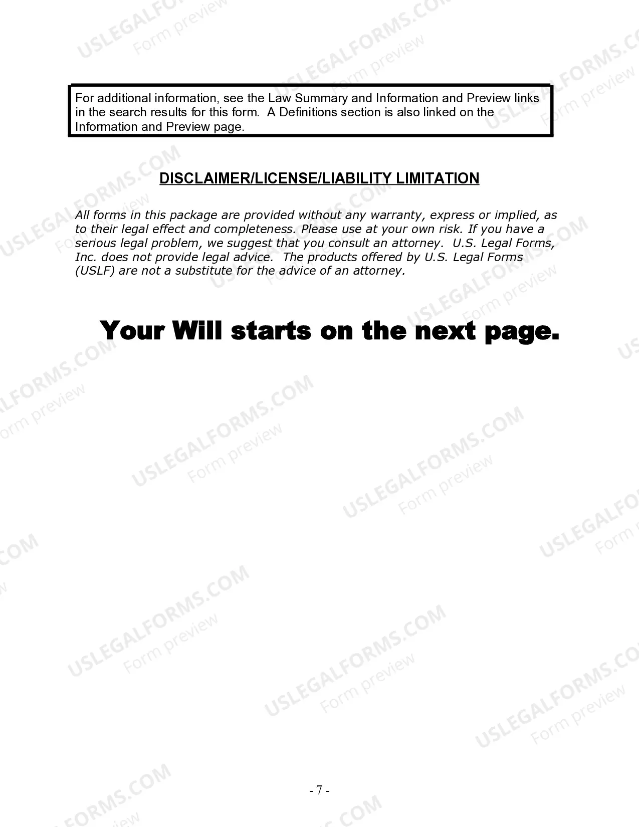 Preview Last Will and Testament for Married Person with Adult and Minor Children from Prior Marriage