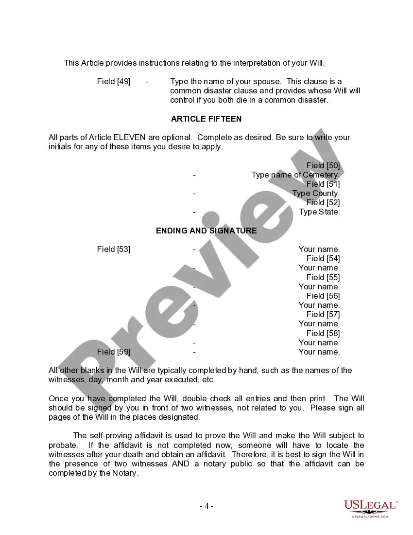 Preview Mutual Wills Package with Last Wills and Testaments for Married Couple with Adult and Minor Children