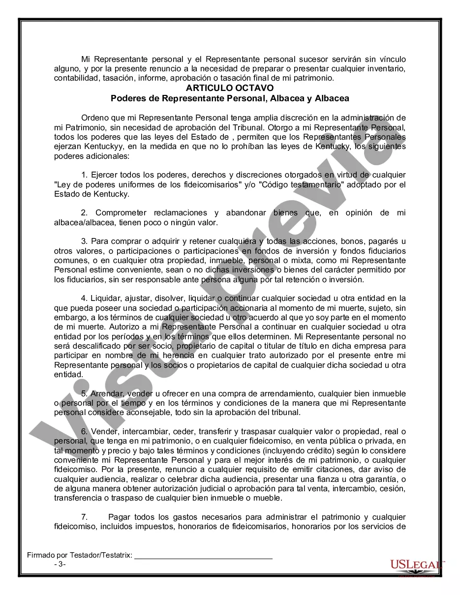 Preview Formulario de última voluntad legal para una viuda o viudo sin hijos