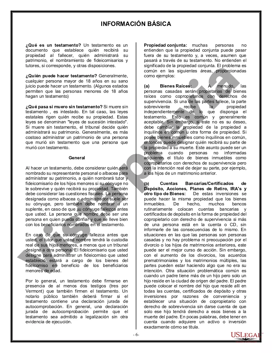 Preview Formulario de última voluntad legal para una viuda o viudo sin hijos