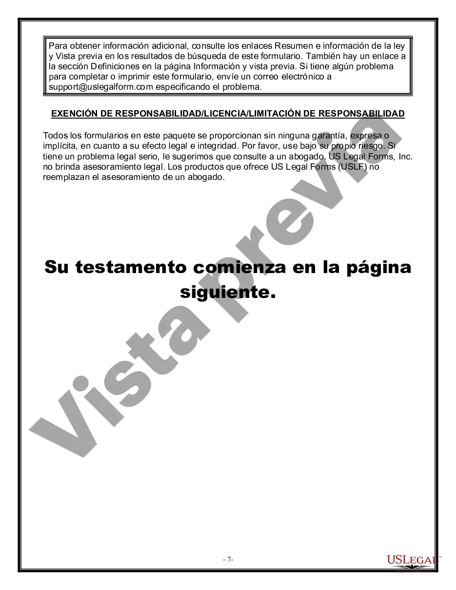 Preview Formulario de última voluntad legal para una viuda o viudo sin hijos