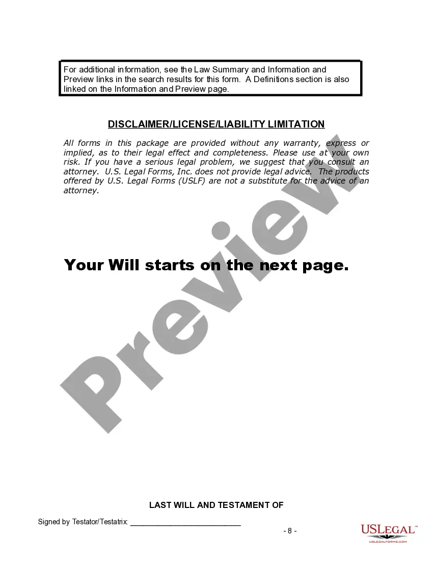 Preview Last Will and Testament for Divorced and Remarried Person with Mine, Yours and Ours Children