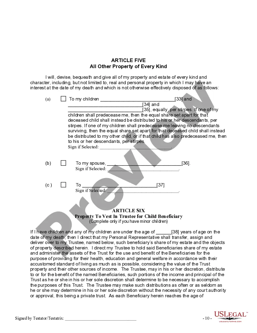 Get Last Will and Testament for other Persons Preview Last Will and Testament for other Persons