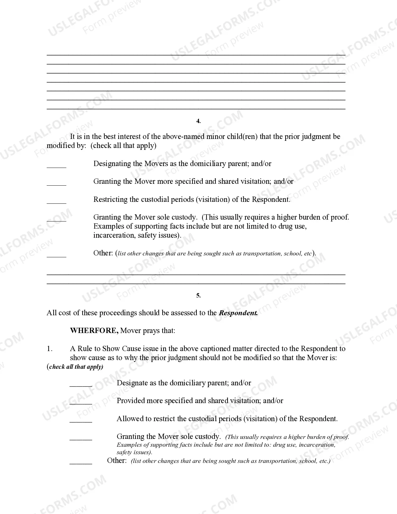 Preview Rule for Modification of Prior Consent Custody Judgment