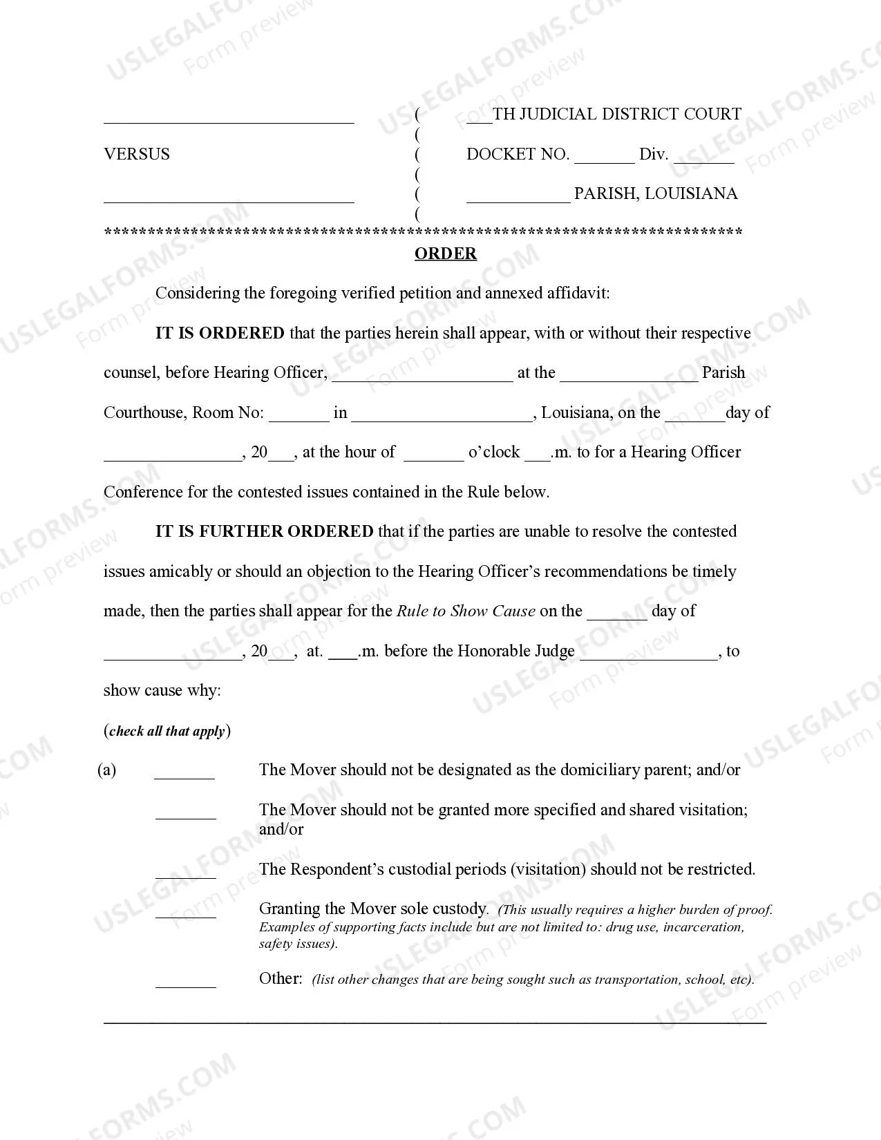 Preview Rule for Modification of Prior Consent Custody Judgment