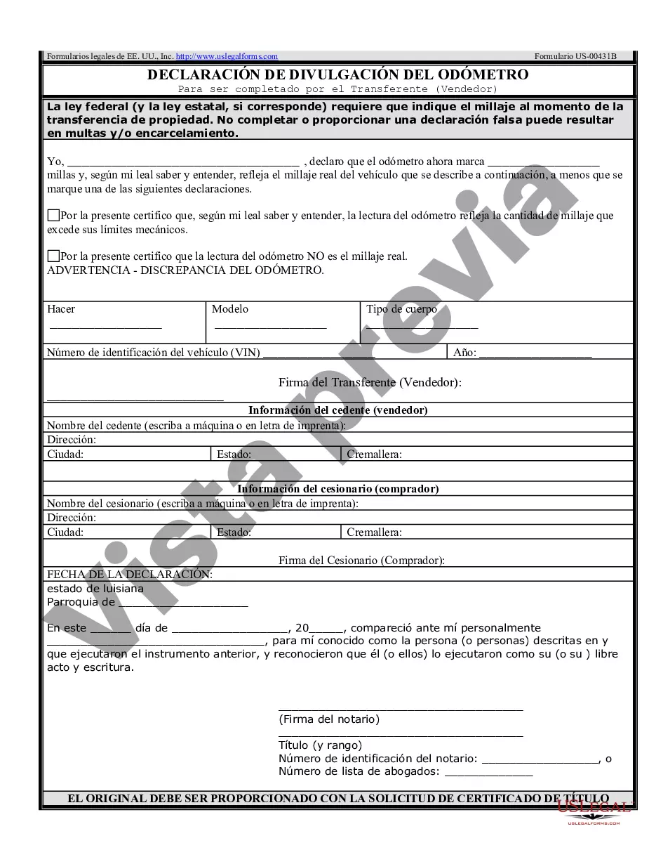 Preview Factura de venta de automóvil y estado de cuenta del odómetro para la venta tal como está