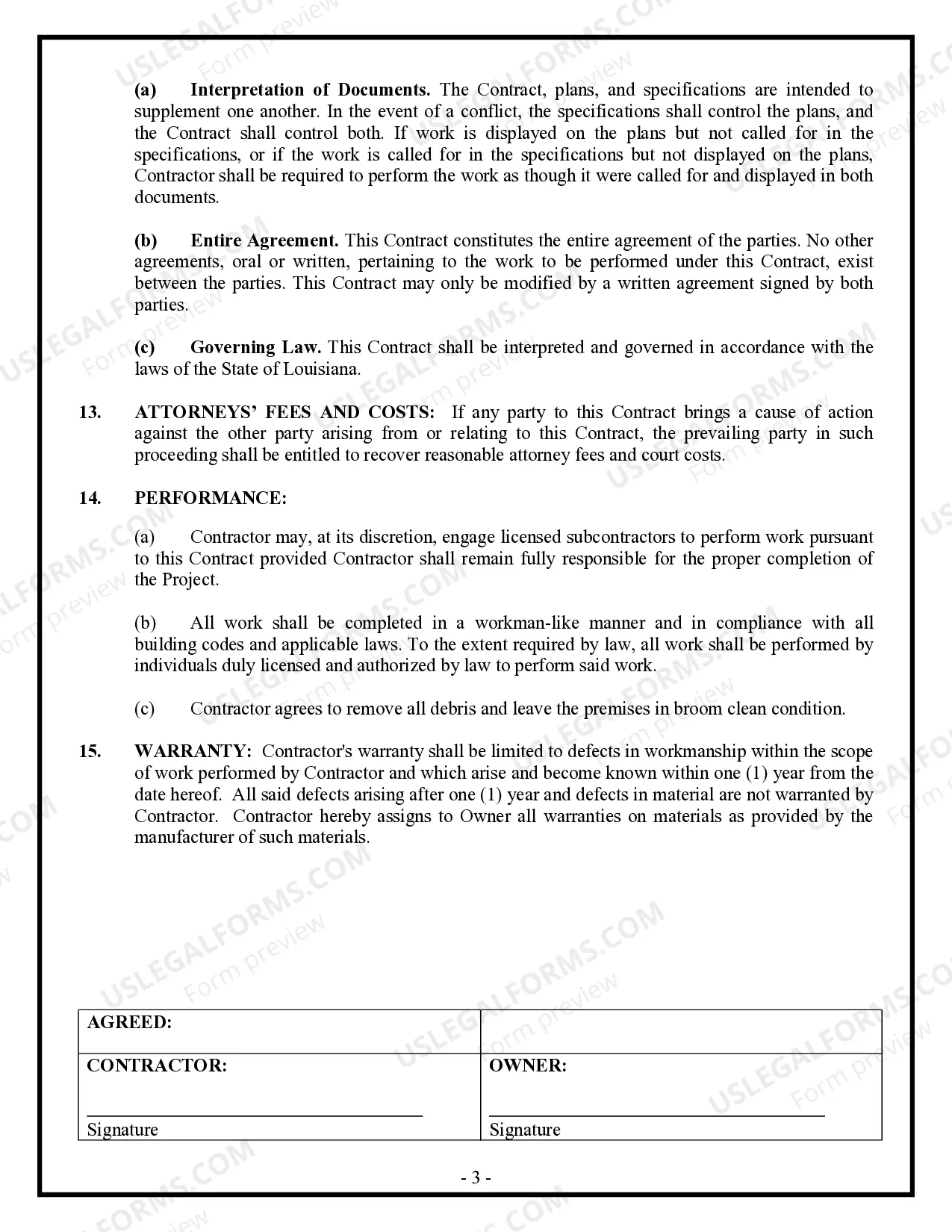 Preview Demolition Contract for Contractor