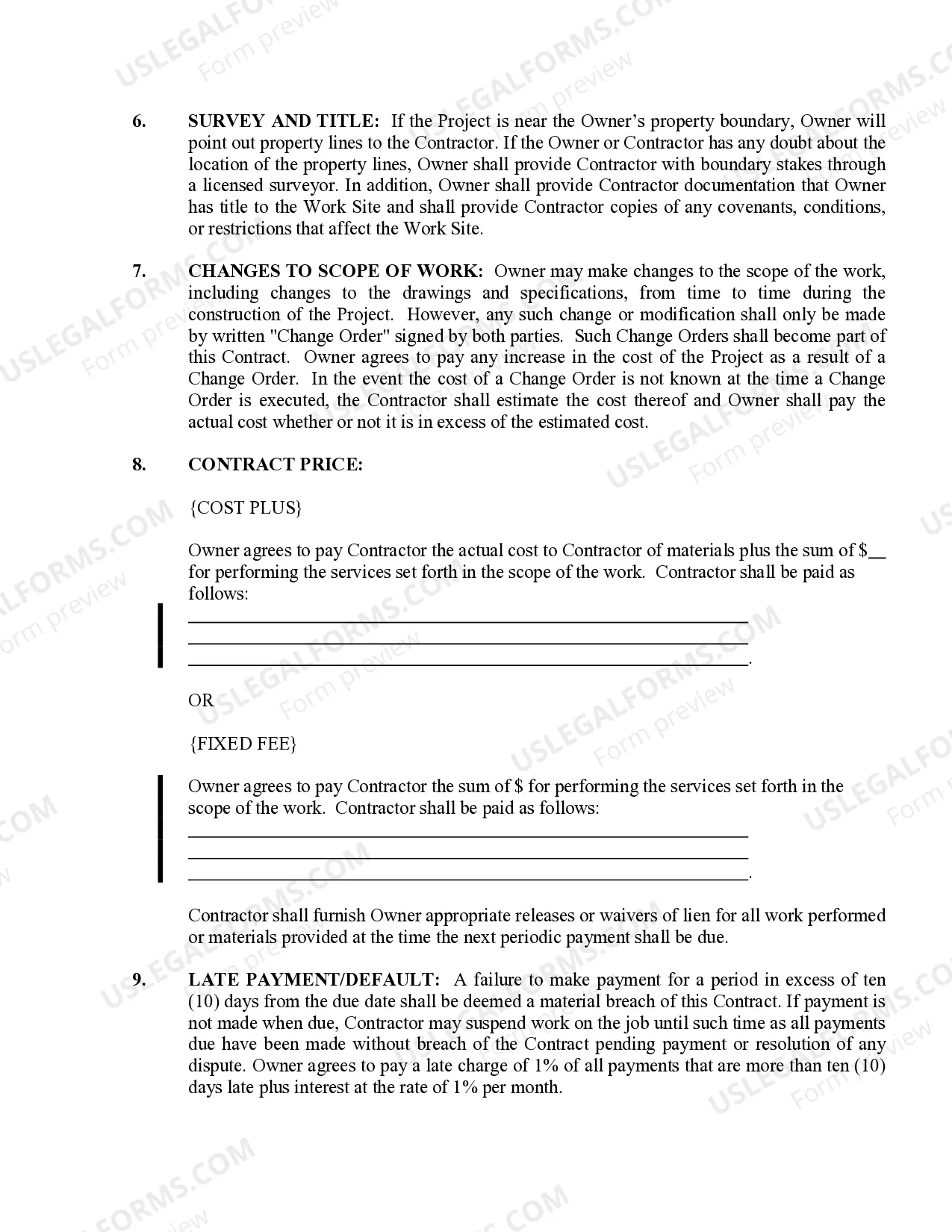 Preview Insulation Contract for Contractor