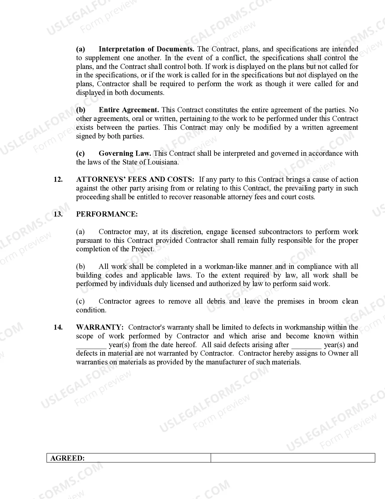 Preview Refrigeration Contract for Contractor