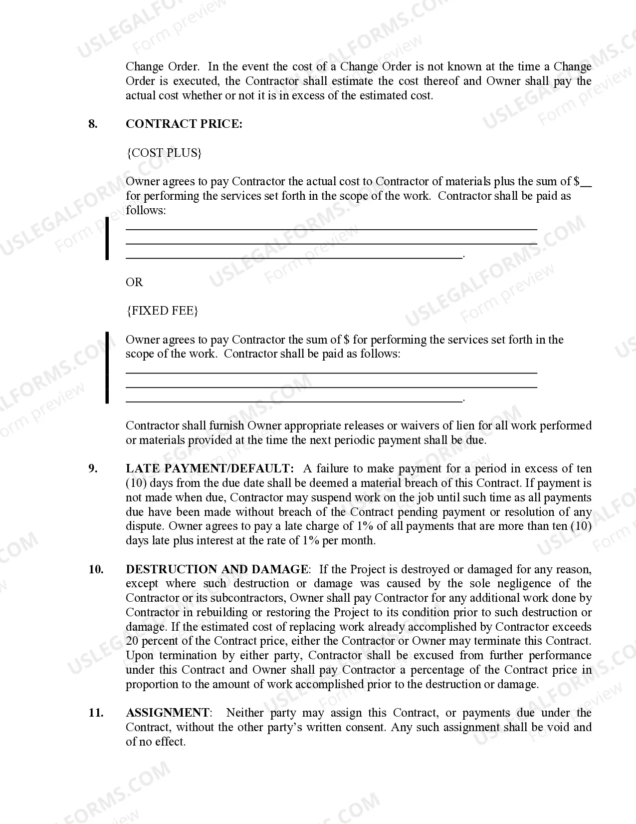 Preview Roofing Contract for Contractor